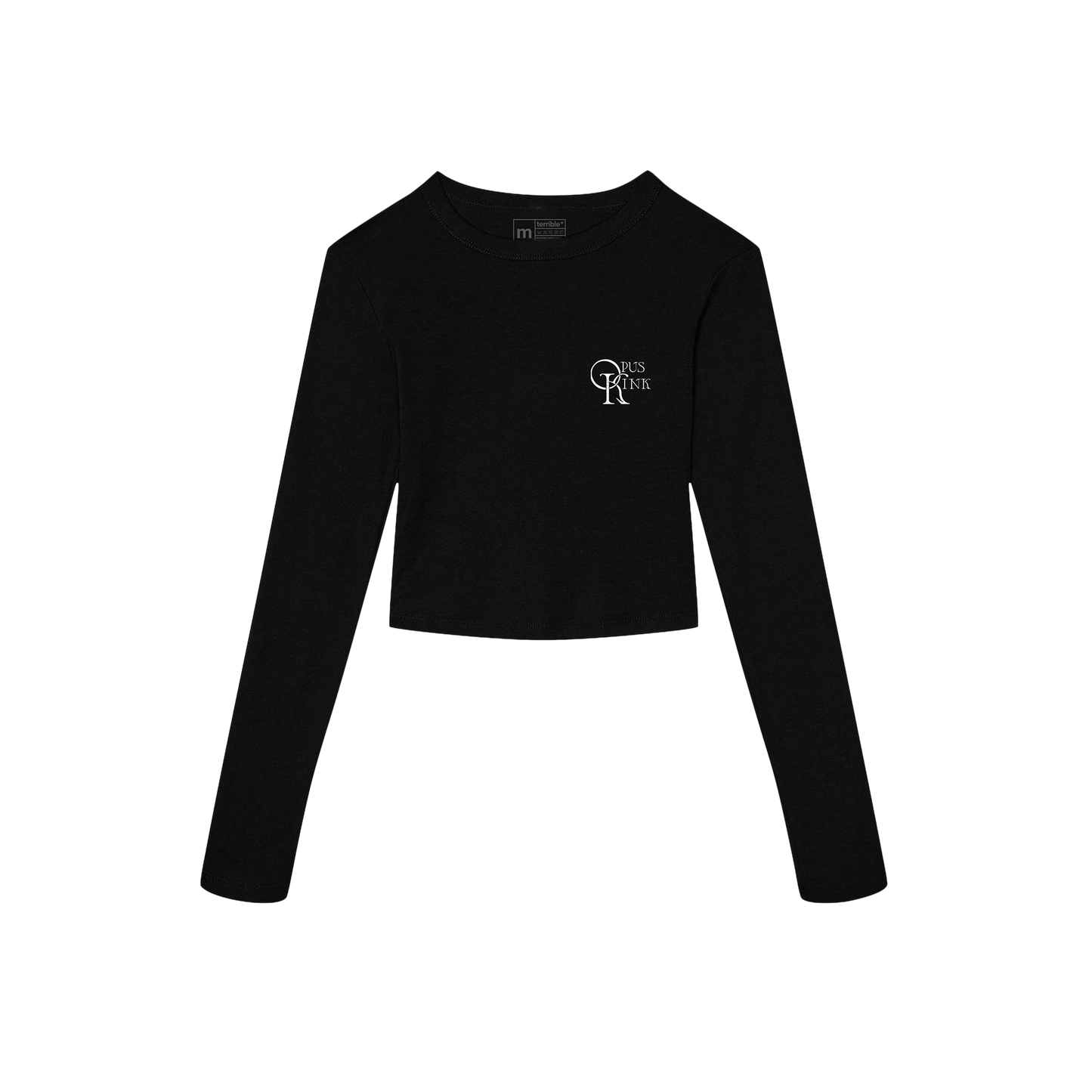 Cropped Long Sleeve Black T-shirt UK