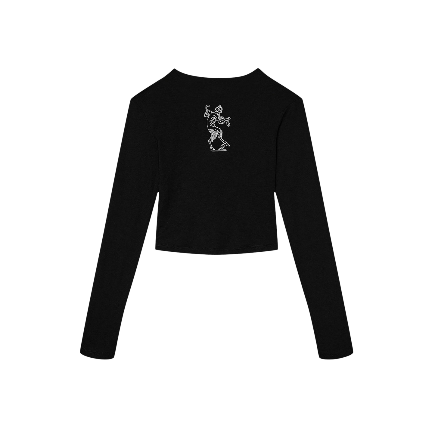 Cropped Long Sleeve Black T-shirt UK